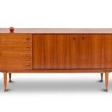 Teak sideboard, with four drawers and two doors. 20th century.
