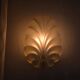 Shell-shaped frosted glass applique, Swedish Modern 1950s