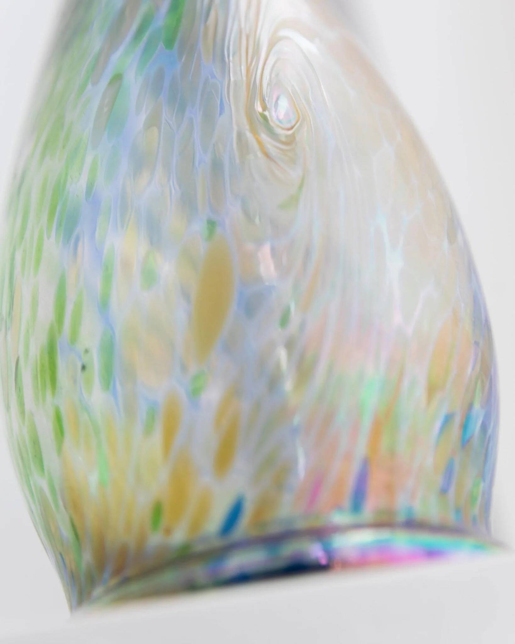 Large Vintage Murano Glass Vase in Multicolor Iridescent Pastel Glass – Italian Art Glass, 1970s