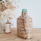 Glass and rattan demijohn carboy