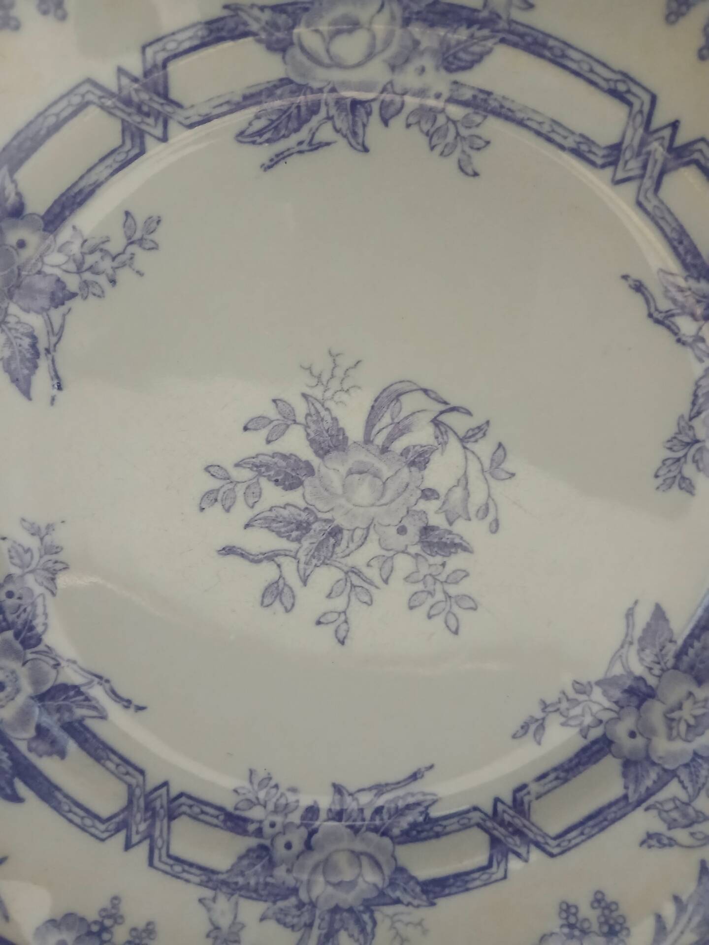 3 antique flat plates in ironstone