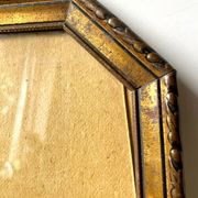 Antique Octagonal brass metal frame 30 cm  x 23 cm