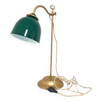old desk lamp with banker notary gallows green opaline