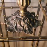 19th century bronze table lamp 38x16 blue opaline, very beautiful,