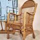 Vintage 1980s Rattan Armchair – Boho Wicker Accent Chair
