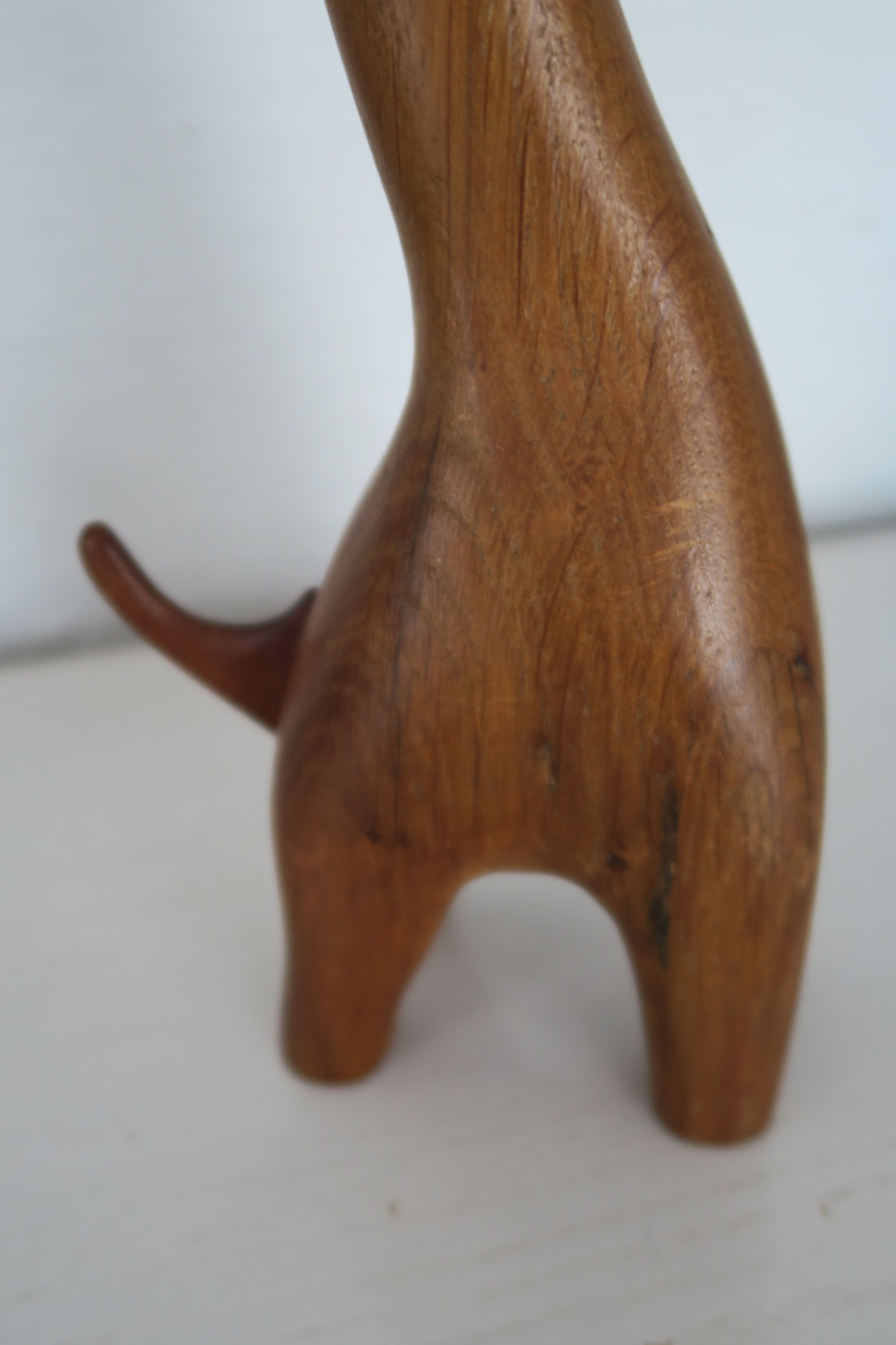 Toy wood giraffe vintage scandinavian teak 1960-70