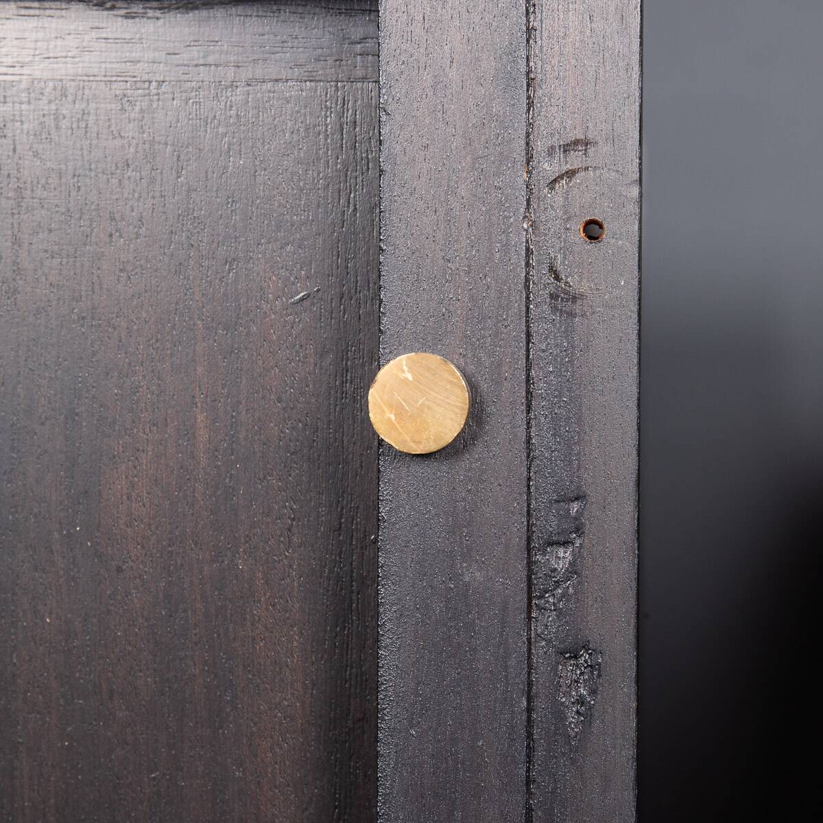 Striking 20thc italian ebonised etageres with open back & storage c.1970