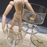 Set of 6 Cavalier Sweden Luminarc smoked champagne glasses