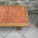Wooden coffee table and tiles