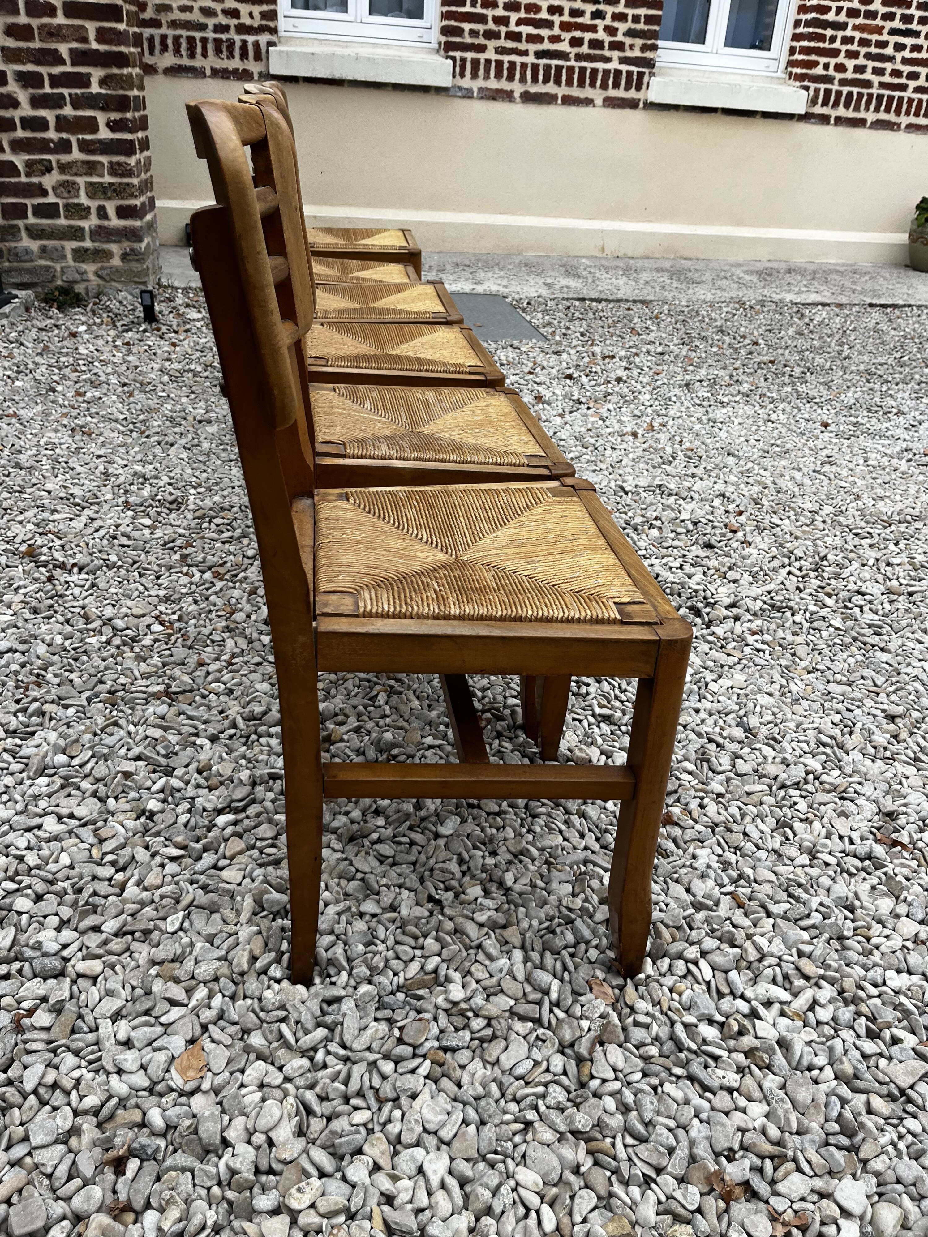 Set of 6 raw stone chairs French design