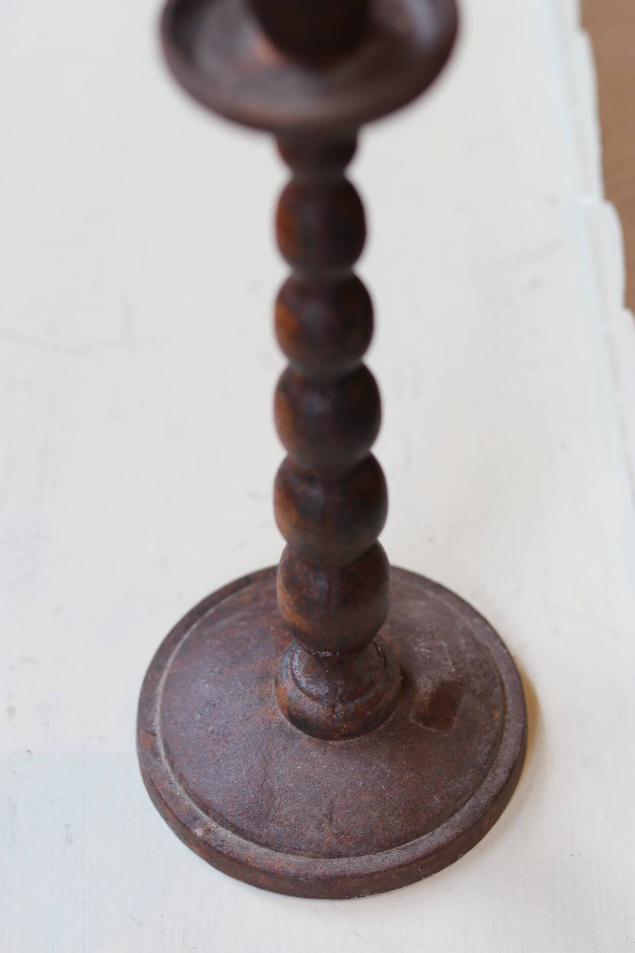 Cast iron candlestick, late 19th century