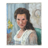 Tableau : huile sur toile - Portrait de femme
