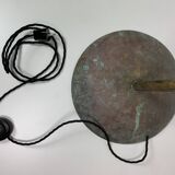 Patinated rustic copper and steel floor lamp with lantern, Indonesia 1980s