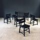 Brutalist dining chairs by Dittmann for Awa Radbound, Netherlands, 1970s, set of 6.