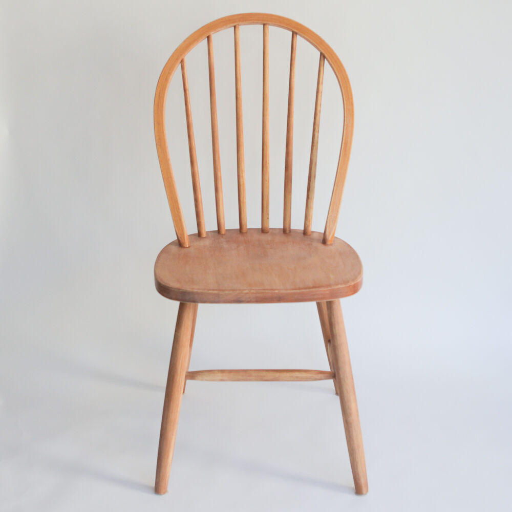 vintage chair with bars style ercol - natural wood