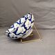 Antique Japanese Ceramic Bowl Cherry Blossom Floral Blue 19th Century