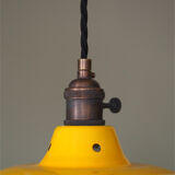 Abat jour émaillé lampe industrielle jaune