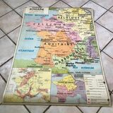 carte scolaire Librairie Armand Colin Reinhart et Wagret Gaule Romaine avec accroche en bois 1970