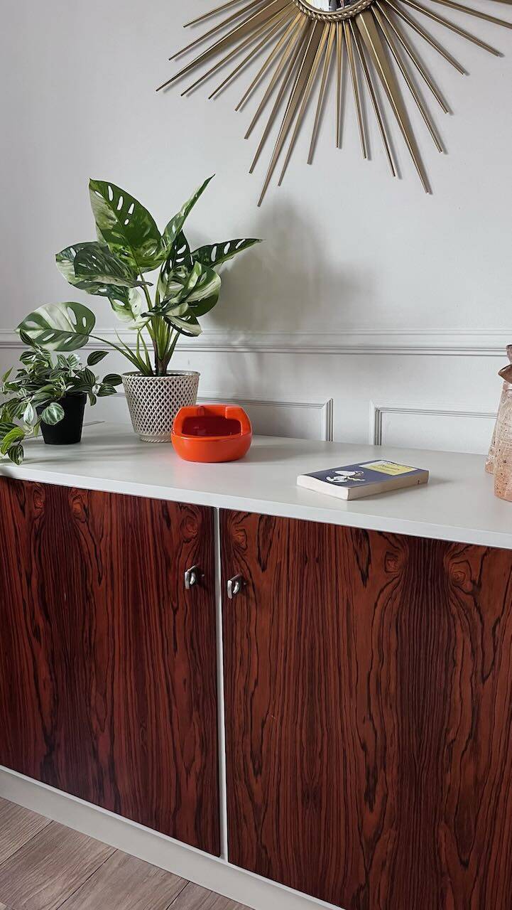 Vintage four-door buffet in rosewood.