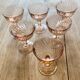 Set of 6 vintage rosaline champagne glasses