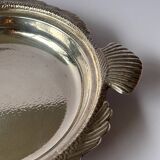 Vintage silver metal fish dish