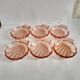 Set of 6 small scallops in vintage rosaline pink glass
