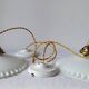 Duo de suspensions en opaline blanche