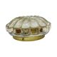 HP Leuchten Amber Flower Ceiling Lamp Pressed Glass Mid-Century Model 65282