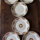 Set of 6 flat plates mismatched orange green Badonviller Saint Amand