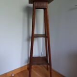 Wooden and marble stool