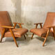 Pair of armchairs Scandinavian design feet compass vintage period 1960s