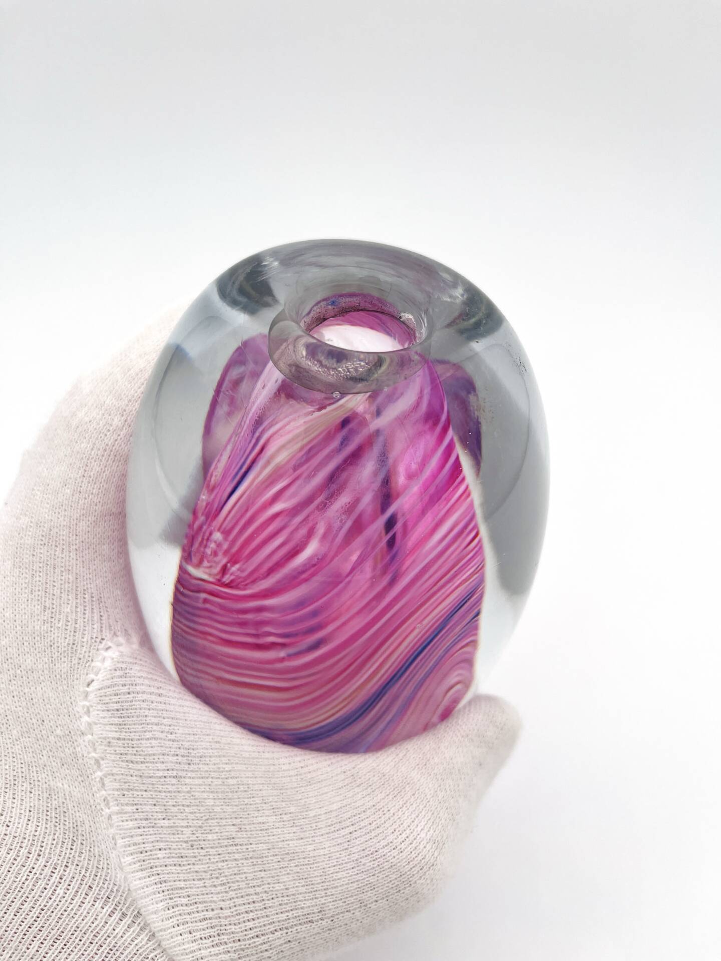 Vase Art Glass Signed B. Dubourg Limited Edition Blown Glass Sommerso