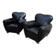 2 art deco fauteuils in skai leather