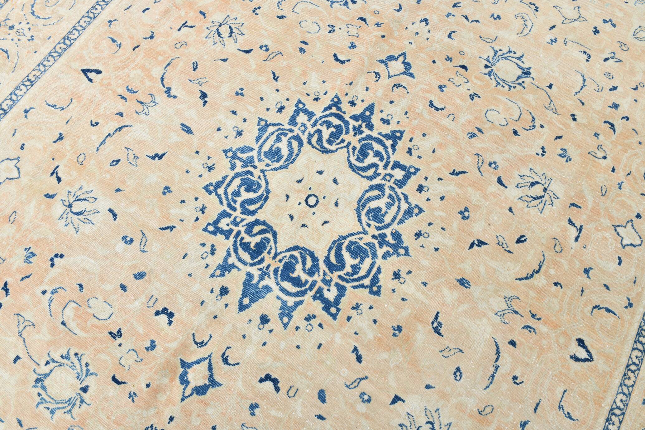 Grand Tapis Persan Ancien – Motifs Médaillon, Laine Nouée Main, 289x376 Cm