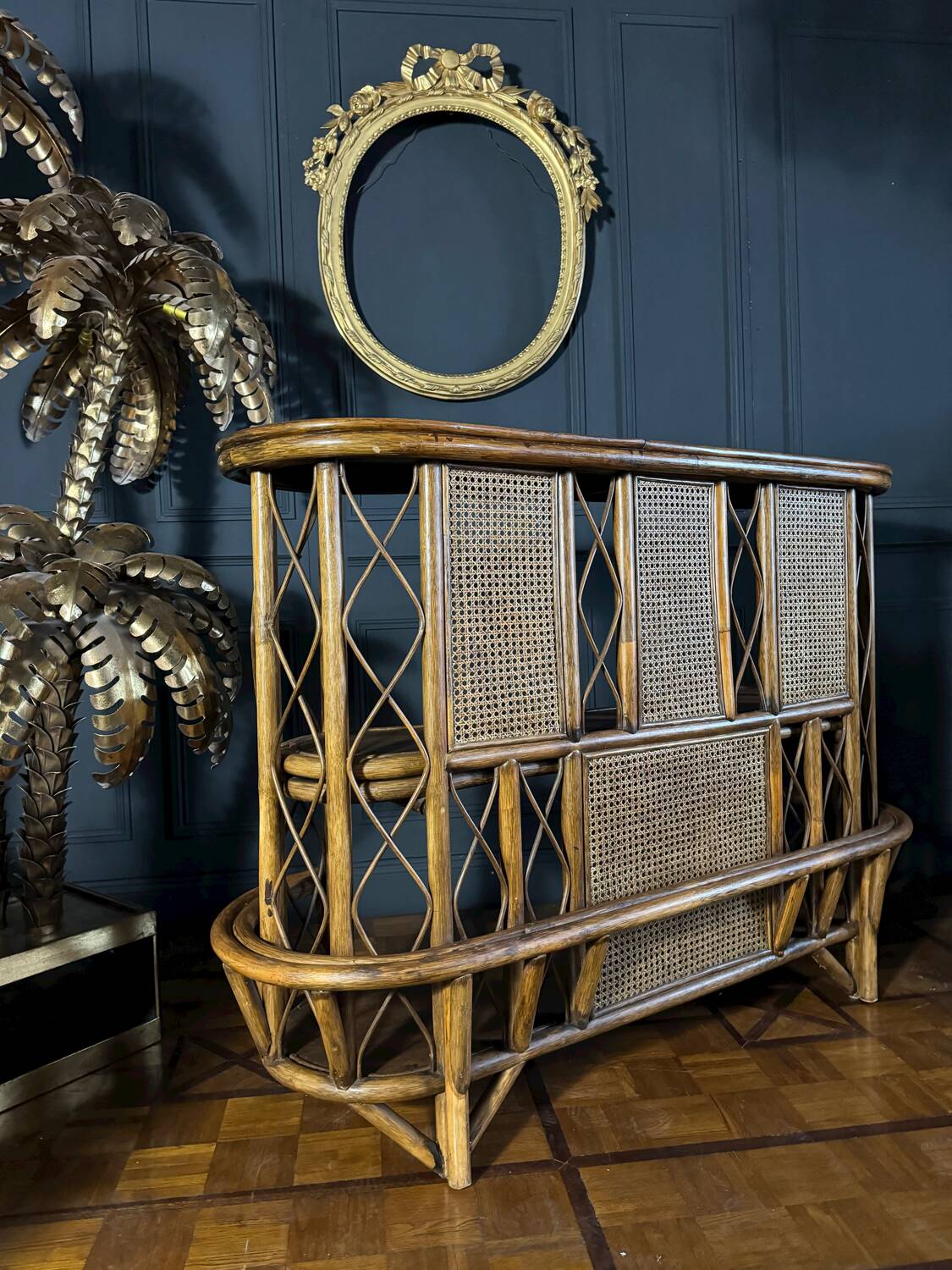 Rattan And Canework Bar From The 1970s - 20th