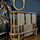 Rattan And Canework Bar From The 1970s - 20th