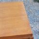 Curtained filing cabinet in golden blond oak 2 columns from the 1950s