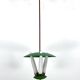 Mid-Century green three opaline glasses lantern. Italy 1950s