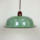 Industrial Factory Green Enamel Ceiling Lamp , 1960s