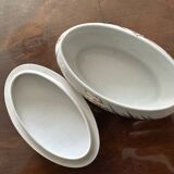 Oval jewelry box or candy box in Limoges porcelain, mid-20th century
