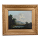 19th century Italian painting, lake scene