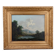 Peinture Italienne du XIXe, scène lacustre
