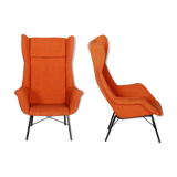 Fauteuils orange tchèques du milieu du siècle, années 1960