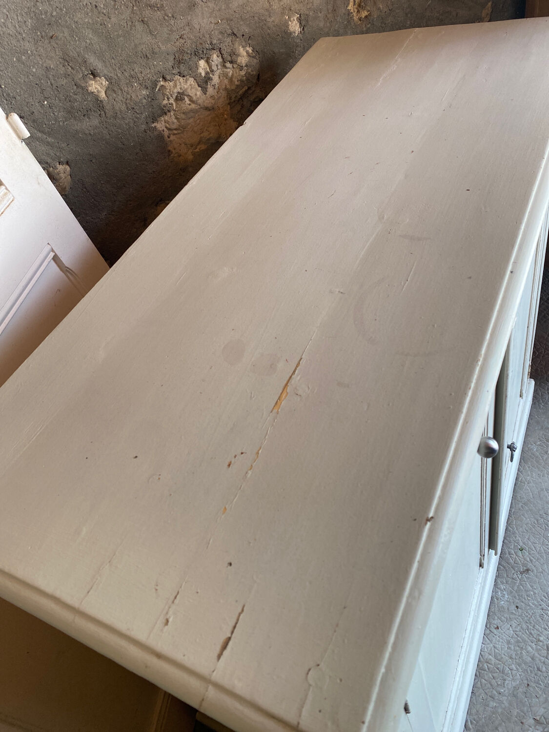 Patinated sideboard 2 drawers and 2 doors