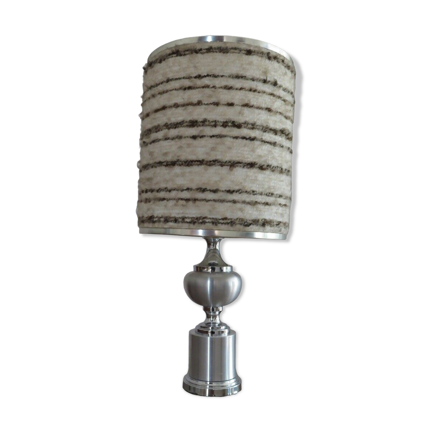 Brushed aluminum lamp and chrome aluminum typical 70s