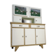 Buffet Mado années 50 blanc et chêne brossé