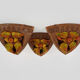 Corner wall lamp in terracotta with fruit decoration, signed D.Chadeau