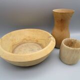 Ensemble de 3 pièces en bois tourné