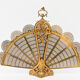 Bronze spark arrestor with fan-shaped openwork brass plates