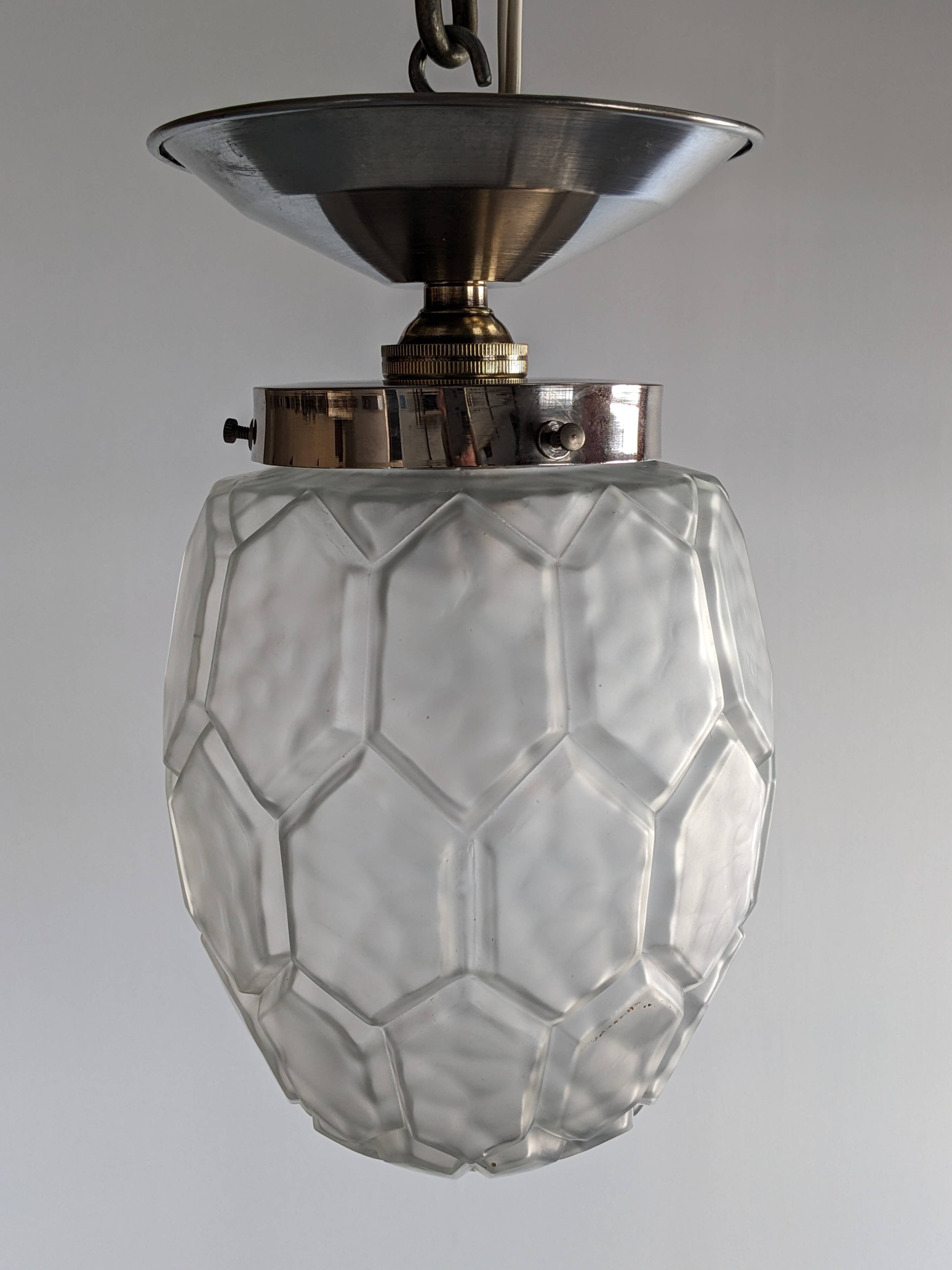 Art Deco ceiling light in frosted glass circa 1920
